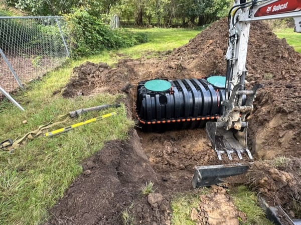 Septic tank installation excavation in Cleveland Tennessee